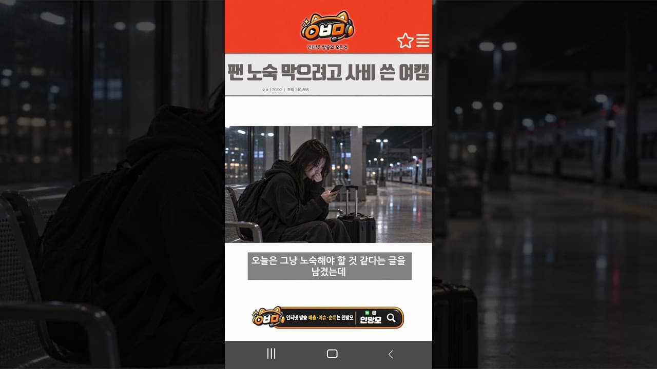 팬 노숙 막으려고 사비 쓴 여캠